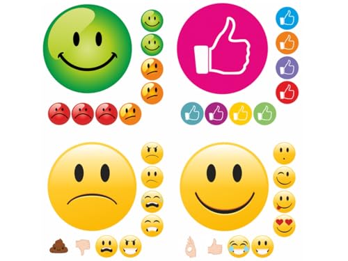 216 Aufkleber GUT - SCLECHT Sticker Smiley 19mm selbstklebend Bewertung Aufkleber Smile Face Belohnungsaufkleber Schule Büro Spaß von LK Trend & Style