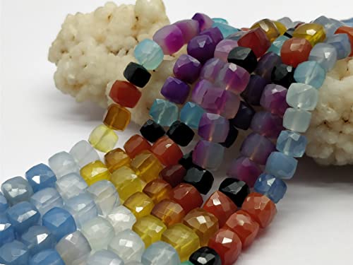 AAA Natural Multi Color Chalcedony Cube Box 7x7mm Faceted Beads | 7.5 Inch Strand Box Beads | Wholesale Gemstone Beads | Faceted Briolette | April_18_04-2037 AAA Natural Multi Color Chalcedony Cube Box 7x7mm Faceted Beads | 7.5 Inch Strand Box Beads | Wholesale Gemstone Beads | Faceted Briolette | April_18_04-2037 von LKBEADS