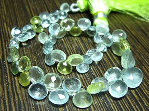 LKBEADS 1/2 Strand- AAA-Aquamarine -Heliodor Faceted heart Briolettes-Stones measure- 4-7mm LKBEADS 1/2 Strand- AAA-Aquamarine -Heliodor Faceted heart Briolettes-Stones measure- 4-7mm von LKBEADS