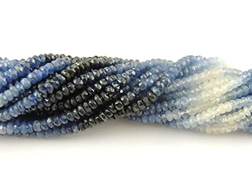 LKBEADS 1 Strand Natural Blue Sapphire shaded Faceted Rondelles - Blue Sapphire Shaded Rondelle 2.25-2.6mm 15 Inch LKBEADS 1 Strand Natural Blue Sapphire shaded Faceted Rondelles - Blue Sapphire Shaded Rondelle 2.25-2.6mm 15 Inch von LKBEADS