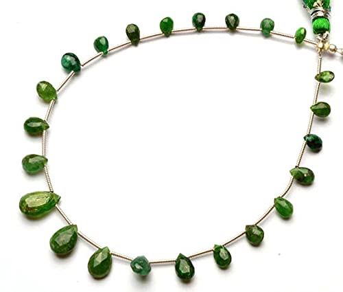 LKBEADS 1 Strand Natural Tsavorite Faceted 4x6 to 7x11MM Pear Shape Briolettes 9" Full Strand Very Rare Gem Heart Shape LKBEADS 1 Strand Natural Tsavorite Faceted 4x6 to 7x11MM Pear Shape Briolettes 9" Full Strand Very Rare Gem Heart Shape von LKBEADS