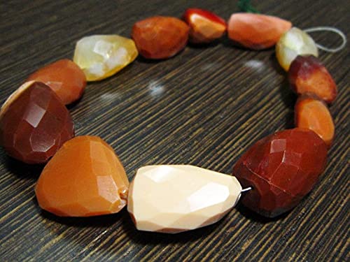 LKBEADS 143 carat-Mexican Fire Opal LARGE Faceted Nuggets- 8"Strand -Stones measure- 12-22mm long. LKBEADS 143 carat-Mexican Fire Opal LARGE Faceted Nuggets- 8"Strand -Stones measure- 12-22mm long. von LKBEADS