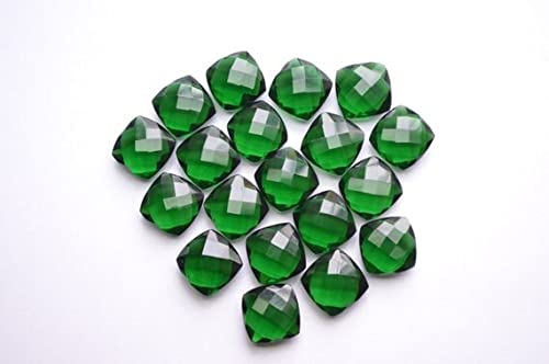 LKBEADS 14mm Matched Pair Tsavorite Quartz MicroFaceted Cushion Shape Briolette Beads LKBEADS 14mm Matched Pair Tsavorite Quartz MicroFaceted Cushion Shape Briolette Beads von LKBEADS
