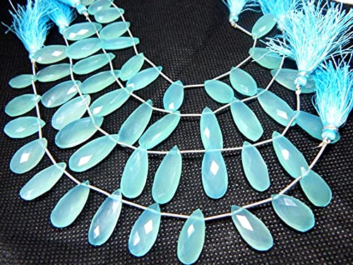 LKBEADS Aqua Chalcedony Faceted Pear Beads - Aqua Chalcedony Briolette Beads Size 11x8 to 33x22 mm 7" strand. LKBEADS Aqua Chalcedony Faceted Pear Beads - Aqua Chalcedony Briolette Beads Size 11x8 to 33x22 mm 7" strand. von LKBEADS