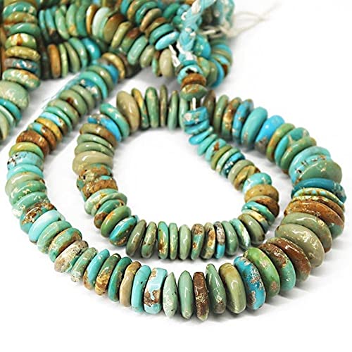 LKBEADS Natural Himalayan Turquoise Smooth Rondelle Tyre Wheel Micro Craft Loose Beads Strand 15" 7mm 12mm LKBEADS Natural Himalayan Turquoise Smooth Rondelle Tyre Wheel Micro Craft Loose Beads Strand 15" 7mm 12mm von LKBEADS