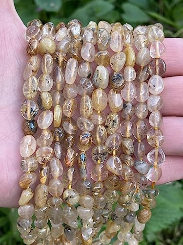 Natural Gold Rutile Quartz nuggets smooth Beads 3mm 12 inch long string jewelry making gemstone beads for necklace bracelet Natural Gold Rutile Quartz nuggets smooth Beads 3mm 12 inch long string jewelry making gemstone beads for necklace bracelet von LKBEADS