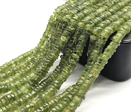 Natural Green Apatite 5mm Smooth Tyre Shape Beads Wheel cut gemstone Beads 8 inch Srand, Heishi Beads, Bracelet Earring And Necklace Jewelry Making Craft HEISHI-11 Natural Green Apatite 5mm Smooth Tyre Shape Beads Wheel cut gemstone Beads 8 inch Srand, Heishi Beads, Bracelet Earring And Necklace Jewelry Making Craft HEISHI-11 von LKBEADS