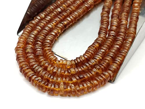Natural Hessonite Garnet 5mm Smooth Tyre Shape Beads Wheel cut gemstone Beads 8 inch Srand, Heishi Beads, Bracelet Earring And Necklace Jewelry Making Craft HEISHI-24 Natural Hessonite Garnet 5mm Smooth Tyre Shape Beads Wheel cut gemstone Beads 8 inch Srand, Heishi Beads, Bracelet Earring And Necklace Jewelry Making Craft HEISHI-24 von LKBEADS