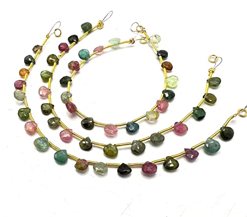 Natural Multi Tourmaline 5x5mm Heart Faceted 5.5 Inch 17 Pieces Multi Color Rare Gemstone Beads Strand German_Beads_99 von LKBEADS
