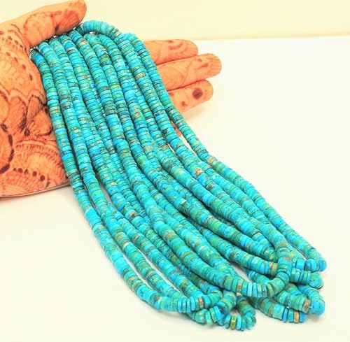 Natural Natural Turquoise tyre smooth Beads 5-7mm 8 inch long string jewelry making gemstone beads for necklace bracelet von LKBEADS