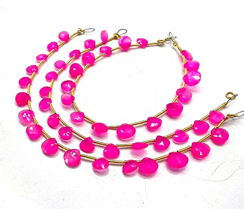 Natural Queen Chalcedony 7x7mm Heart Faceted 7 Inch 16 Pieces Pink Color Rare Gemstone Beads Strand German_Beads_102 von LKBEADS