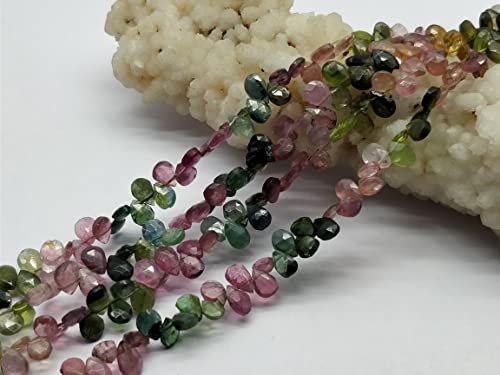 Natural Tourmaline Briolette's Pear Shape faceted Beads 9" Inch Tourmaline Pear 4x5-4x7MM Beads for Jewellery making April_18_04-2055 Natural Tourmaline Briolette's Pear Shape faceted Beads 9" Inch Tourmaline Pear 4x5-4x7MM Beads for Jewellery making April_18_04-2055 von LKBEADS