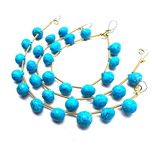 Natural Turquoise 7mm Onion Faceted 5 Inch 10 Pieces Light Blue Color Rare Gemstone Beads Strand German_Beads_85 Natural Turquoise 7mm Onion Faceted 5 Inch 10 Pieces Light Blue Color Rare Gemstone Beads Strand German_Beads_85 von LKBEADS