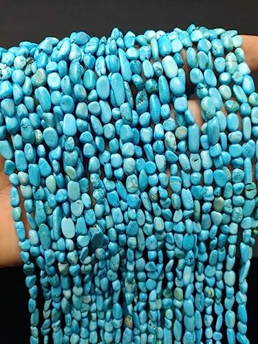 Natural Turquoise nuggets faceted Beads 5-5.5 mm 13 inch long string jewelry making gemstone beads for necklace bracelet von LKBEADS