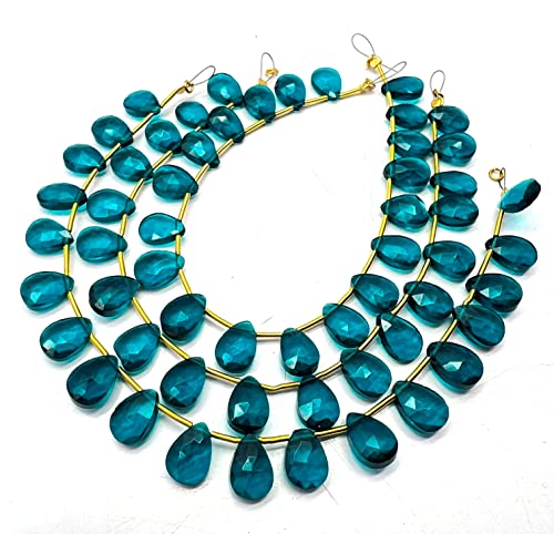 Neon Apatite Quartz 7x10mm Pear Faceted 7 Inch 19 Pieces Blue Color Rare Gemstone Beads Strand German_Beads_22 Neon Apatite Quartz 7x10mm Pear Faceted 7 Inch 19 Pieces Blue Color Rare Gemstone Beads Strand German_Beads_22 von LKBEADS