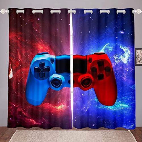 LKCD Verdunkelungsvorhänge, Gamer Lightning Gamepad-Video 140X160Cm 2 Vorhänge Mit Ösen Für Schlafzimmer, Verdunkelungsvorhänge von LKCD