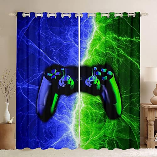 LKCD Verdunkelungsvorhänge, Gamer Lightning Gamepad-Video 200X214Cm 2 Vorhänge Mit Ösen Für Schlafzimmer, Verdunkelungsvorhänge von LKCD