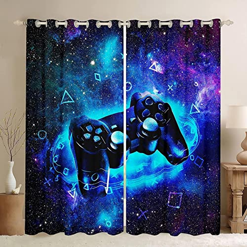 LKCD Verdunkelungsvorhänge, Gamer Lightning Gamepad-Video 280X260Cm Superweiche, Feste, Wärmegedämmte Öse - 2Er-Set, Schutzvorhänge Für Schlafzimmer, Kinderzimmer von LKCD