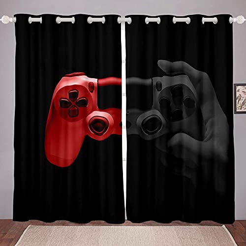 LKCD Verdunkelungsvorhänge, Spiel Videospiel Gamepad Für Jugendliche Für Erwachsene 200X160Cm 2 Vorhänge Mit Ösen Für Schlafzimmer, Verdunkelungsvorhänge von LKCD