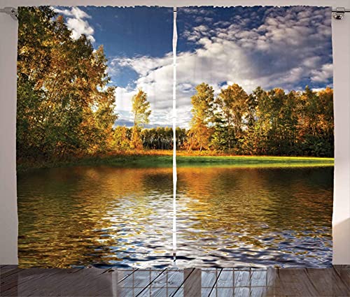 LKCD Verdunkelungsvorhang Für Kinderzimmer - Ländlicher Wald Birke Sonniger See 280X260Cm Thermovorhang, Blickdichter Vorhang Mit Schlaufen, 2Er-Set Gardinen, Blickdicht LKCD Verdunkelungsvorhang Für Kinderzimmer - Ländlicher Wald Birke Sonniger See 280X260Cm Thermovorhang, Blickdichter Vorhang Mit Schlaufen, 2Er-Set Gardinen, Blickdicht von LKCD