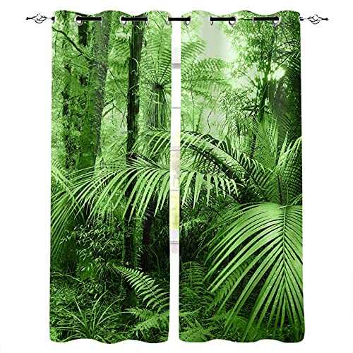 LKCD Vorhänge Für Kinderzimmer Jungen - Grün Dschungel Pflanzen Bäume 2 Stück Kinderzimmervorhänge Mit Ösen, Verdunkelungsvorhang Für Kinderzimmer 200X160CM LKCD Vorhänge Für Kinderzimmer Jungen - Grün Dschungel Pflanzen Bäume 2 Stück Kinderzimmervorhänge Mit Ösen, Verdunkelungsvorhang Für Kinderzimmer 200X160CM von LKCD