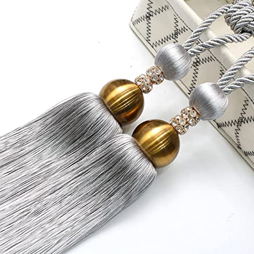 LKDCNUP Vorhanghalter, Vorhang-Raffhalter, Vorhang-Raffhalter, Clip-Bindung, Seil-Raffhalter, handgefertigte Quasten-Raffhalter for Zuhause, Fenster, dekorativ, grau LKDCNUP Vorhanghalter, Vorhang-Raffhalter, Vorhang-Raffhalter, Clip-Bindung, Seil-Raffhalter, handgefertigte Quasten-Raffhalter for Zuhause, Fenster, dekorativ, grau von LKDCNUP