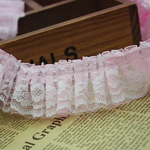 Spitzenband, 1M Neueste Plissee Spitze Stoff Band 4cm Blau Lila Trim DIY Rosa Grün Guipure Handwerk Liefert Nähen von LKDCNUP