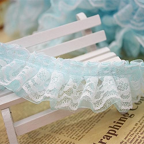 Spitzenband, 1M Neueste Plissee Spitze Stoff Band 4cm Blau Lila Trim DIY Rosa Grün Guipure Handwerk Liefert Nähen von LKDCNUP
