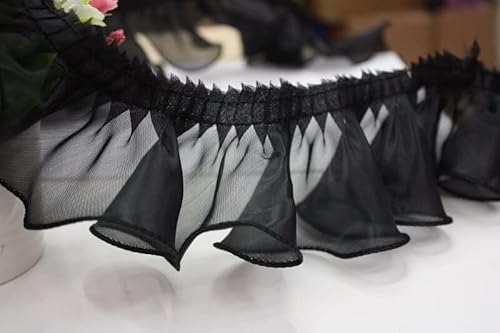 Spitzenband, 1yard Spitze Tüll Stoff 8cm Guipure Chiffon Trim Kragen Gelb Lila Kleid Nähen Rüschen Band von LKDCNUP