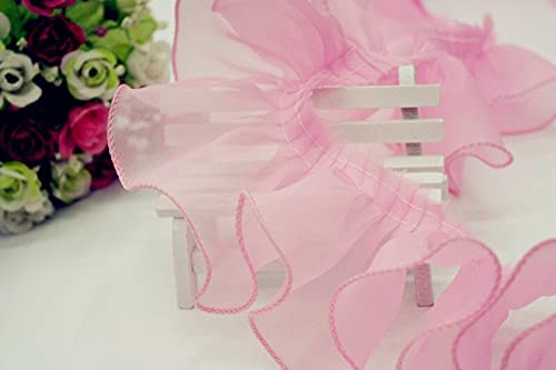Spitzenband, 1yard Spitze Tüll Stoff 8cm Guipure Chiffon Trim Kragen Gelb Lila Kleid Nähen Rüschen Band von LKDCNUP