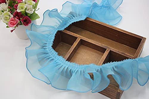 Spitzenband, 1yard Spitze Tüll Stoff 8cm Guipure Chiffon Trim Kragen Gelb Lila Kleid Nähen Rüschen Band von LKDCNUP