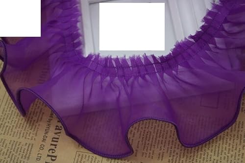 Spitzenband, 1yard Spitze Tüll Stoff 8cm Guipure Chiffon Trim Kragen Gelb Lila Kleid Nähen Rüschen Band von LKDCNUP