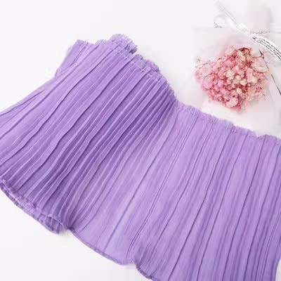 Spitzenband, 3 Yard/Lot Schwarz Weiß Spitzenbesatz Zopf Plissee Chiffon Gekräuselten Saum 11 CM-32 CM von LKDCNUP