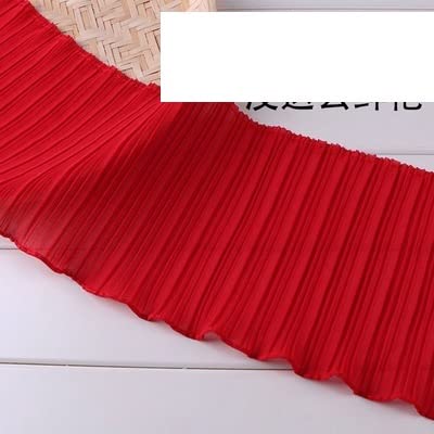 Spitzenband, 3 Yard/Lot Schwarz Weiß Spitzenbesatz Zopf Plissee Chiffon Gekräuselten Saum 11 CM-32 CM von LKDCNUP