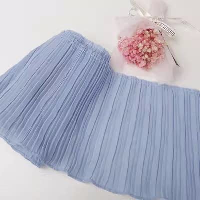 Spitzenband, 3 Yard/Lot Schwarz Weiß Spitzenbesatz Zopf Plissee Chiffon Rüschensaum 11 CM-32 CM Stoff Zubehör. von LKDCNUP