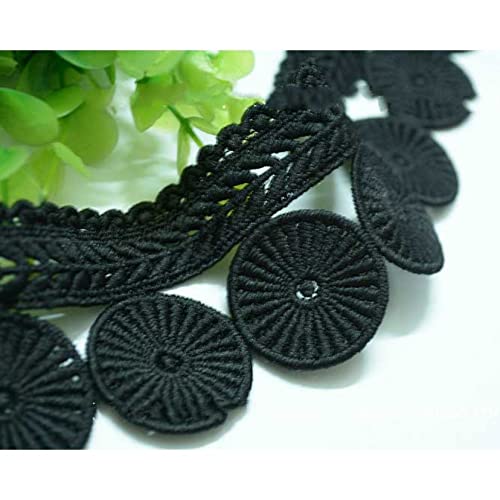 Spitzenband, 3 Yard/Lot Weiß Schwarz Stickerei Milch Seide Quaste Sofa Vorhänge Stoff Spitze Trim 5cm von LKDCNUP