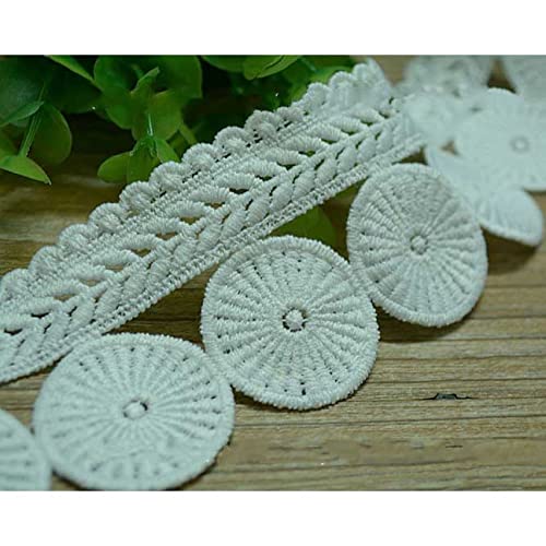 Spitzenband, 3 Yard/Lot Weiß Schwarz Stickerei Milch Seide Quaste Sofa Vorhänge Stoff Spitze Trim 5cm von LKDCNUP