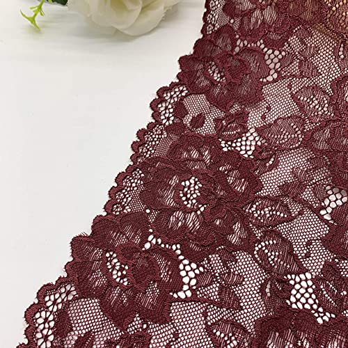 Spitzenband, 3 yard/lot Breite 17,60 cm Rot Burgund Elastische Stretch Spitze Trim Rock Saum Unterwäsche Nähen Acces Handwerk von LKDCNUP