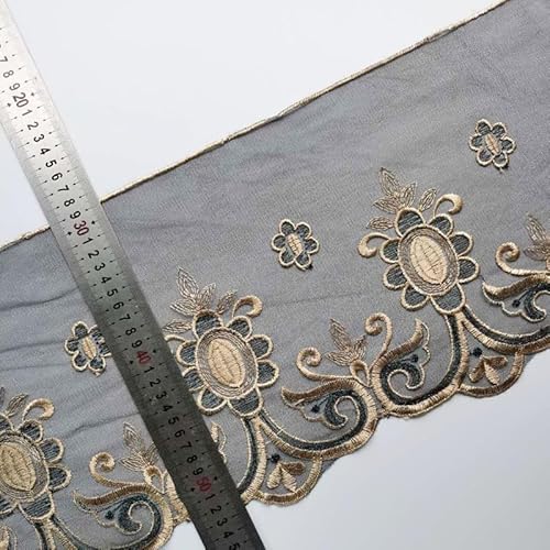 Spitzenband, 30 yard 21CM Schwarz Garn Gold Stickerei Verbreitert Spitze Stoff DIY Spitzenband, 30 yard 21CM Schwarz Garn Gold Stickerei Verbreitert Spitze Stoff DIY von LKDCNUP