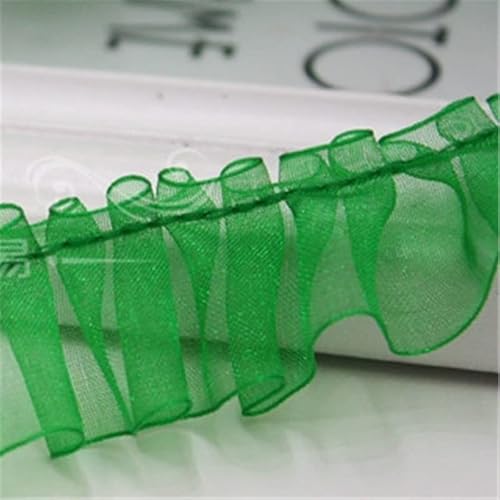 Spitzenband, 40 Yards 2,5 cm Breite Mesh Rüschen Spitze Trim Organza Plissee Rand Band Rock Shirt Saum von LKDCNUP
