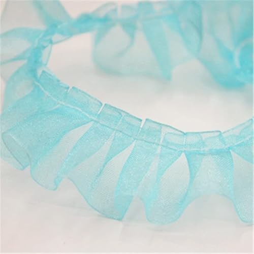 Spitzenband, 40 Yards 2,5 cm Breite Mesh Rüschen Spitze Trim Organza Plissee Rand Band Rock Shirt Saum Spitzenband, 40 Yards 2,5 cm Breite Mesh Rüschen Spitze Trim Organza Plissee Rand Band Rock Shirt Saum von LKDCNUP