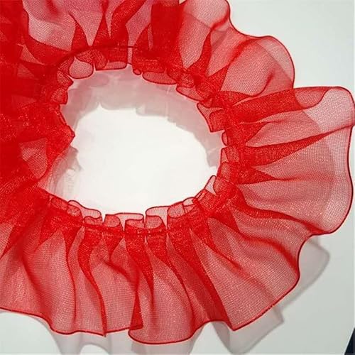 Spitzenband, 40 Yards 2,5 cm Breite Mesh Rüschen Spitze Trim Organza Plissee Rand Band Rock Shirt Saum Spitzenband, 40 Yards 2,5 cm Breite Mesh Rüschen Spitze Trim Organza Plissee Rand Band Rock Shirt Saum von LKDCNUP