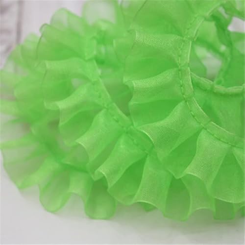 Spitzenband, 40 Yards 2,5 cm Breite Mesh Rüschen Spitze Trim Organza Plissee Rand Band Rock Shirt Saum von LKDCNUP