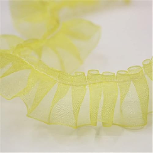 Spitzenband, 40yards 2,5 cm Breite Mesh Rüschen Spitze Trim Organza Plissee Rand Band Rock Shirt Saum Spitzenband, 40yards 2,5 cm Breite Mesh Rüschen Spitze Trim Organza Plissee Rand Band Rock Shirt Saum von LKDCNUP
