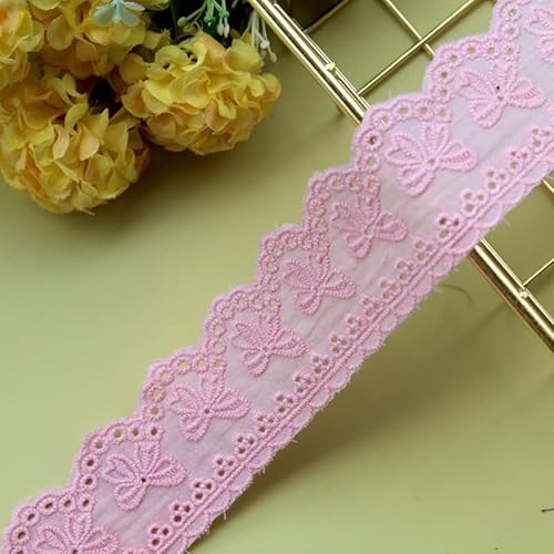 Spitzenband, 5 Yard Blume Hohl 4 CM Breite Baumwolle Tuch Spitze Trim Stoff Kleidung Zubehör Manschetten Rock Saum von LKDCNUP