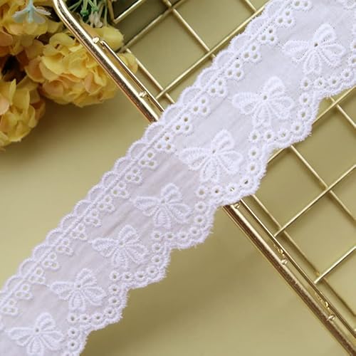 Spitzenband, 5 Yard Blume Hohl 4 CM Breite Baumwolle Tuch Spitze Trim Stoff Kleidung Zubehör Manschetten Rock Saum von LKDCNUP