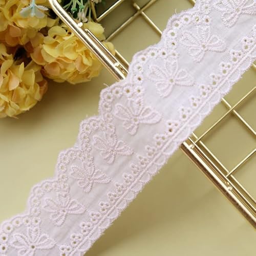 Spitzenband, 5 Yard Blume Hohl 4 CM Breite Baumwolle Tuch Spitze Trim Stoff Kleidung Zubehör Manschetten Rock Saum Spitzenband, 5 Yard Blume Hohl 4 CM Breite Baumwolle Tuch Spitze Trim Stoff Kleidung Zubehör Manschetten Rock Saum von LKDCNUP