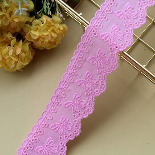 Spitzenband, 5 Yard Blume Hohl 4CM Breite Baumwolle Tuch Spitze Trim Stoff Kleidung Zubehör Manschetten Rock Saum von LKDCNUP