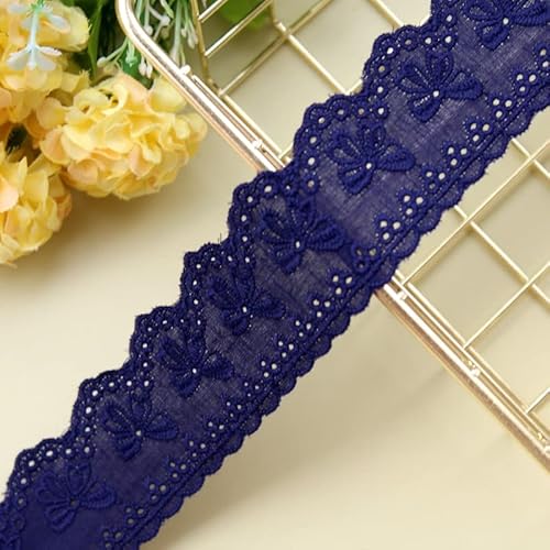 Spitzenband, 5 Yard Blume Hohl 4CM Breite Baumwolle Tuch Spitze Trim Stoff Kleidung Zubehör Manschetten Rock Saum von LKDCNUP