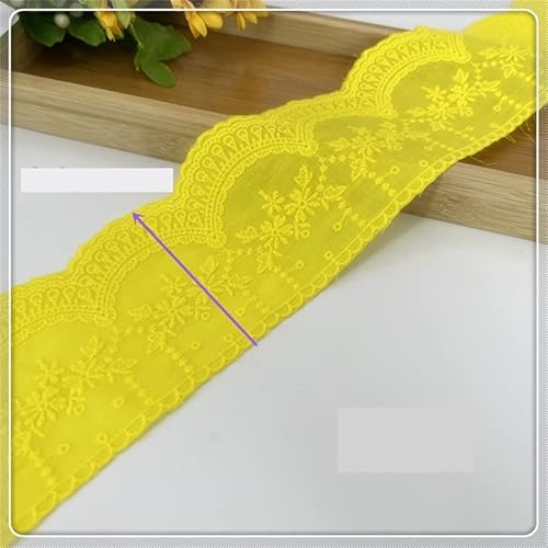 Spitzenband, 8 cm bunte bestickte Blumen-Baumwollspitzenbesatzband, handgefertigt, Puppenrock, dekoratives Kleidungszubehör von LKDCNUP
